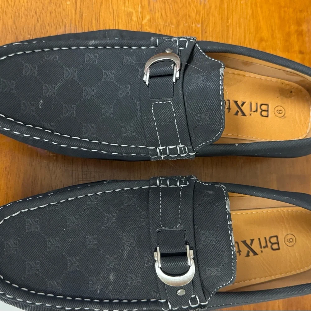 Brixton Men's Marvin Black Loafers driving moccasin size 9 see pics some wear